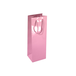 Pack of 100 Medium Landscape Pink Paper Gift Bags With Rope